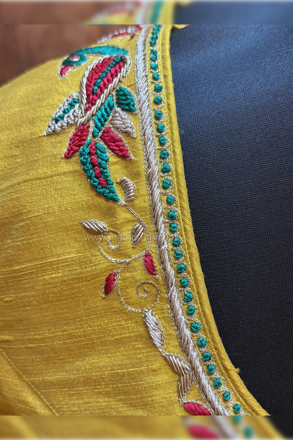 Svarnima- Mustard Zardosi Blouse