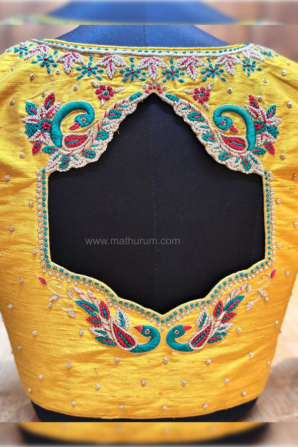 Svarnima- Mustard Zardosi Blouse