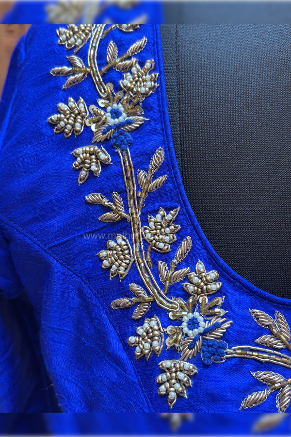 RUHI- Royal Blue Zardosi Blouse