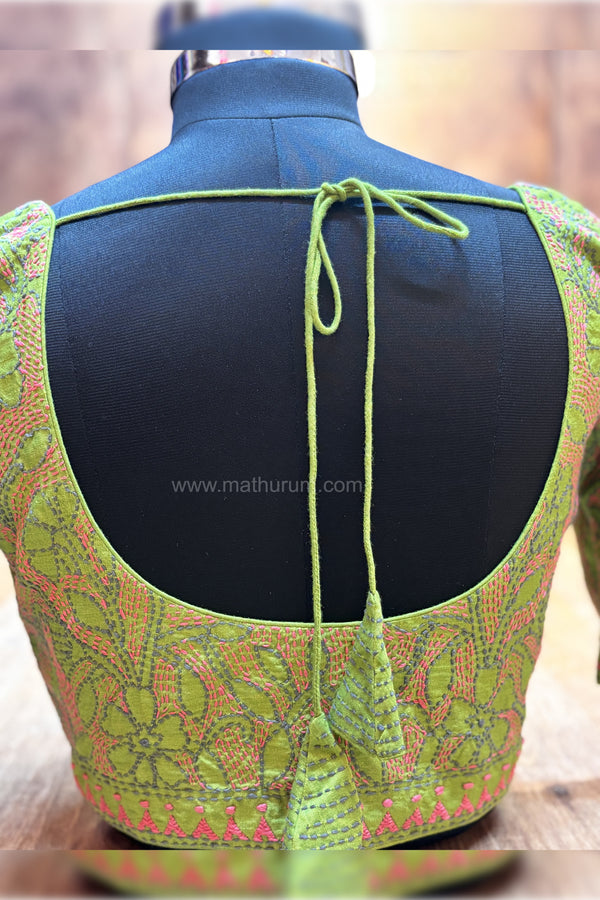 Mahika- Green Embroidery Blouse