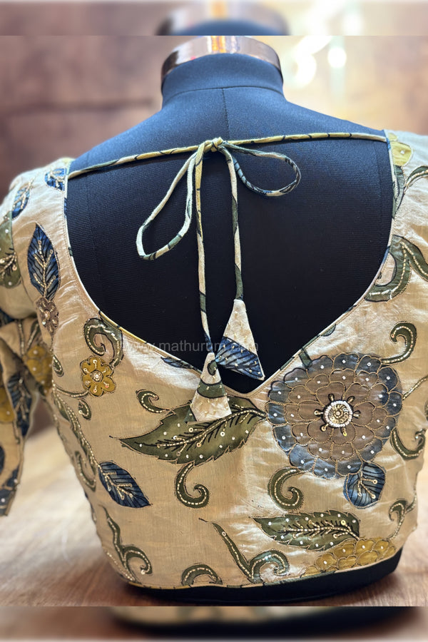 RAAS- Beige Penkalamkari Zardosi Blouse