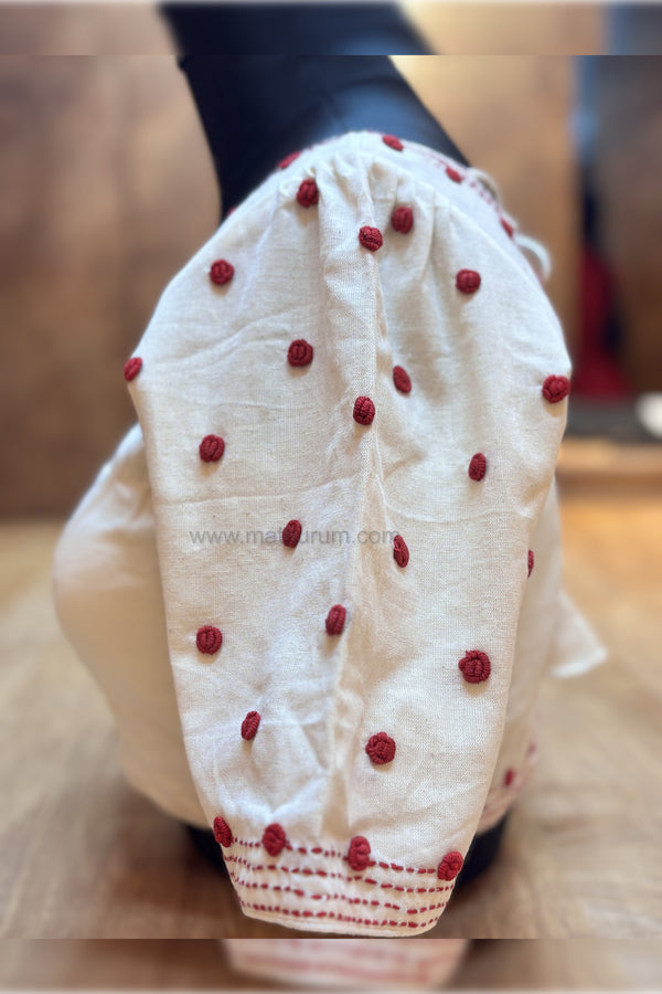 Roja - Off-White Embroidery Blouse