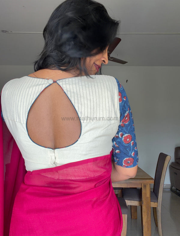 Indigo- Blue/Off White Blouse