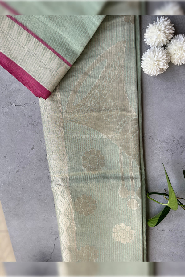 Thamarai - Tissue Silk Saree (Mint Green)