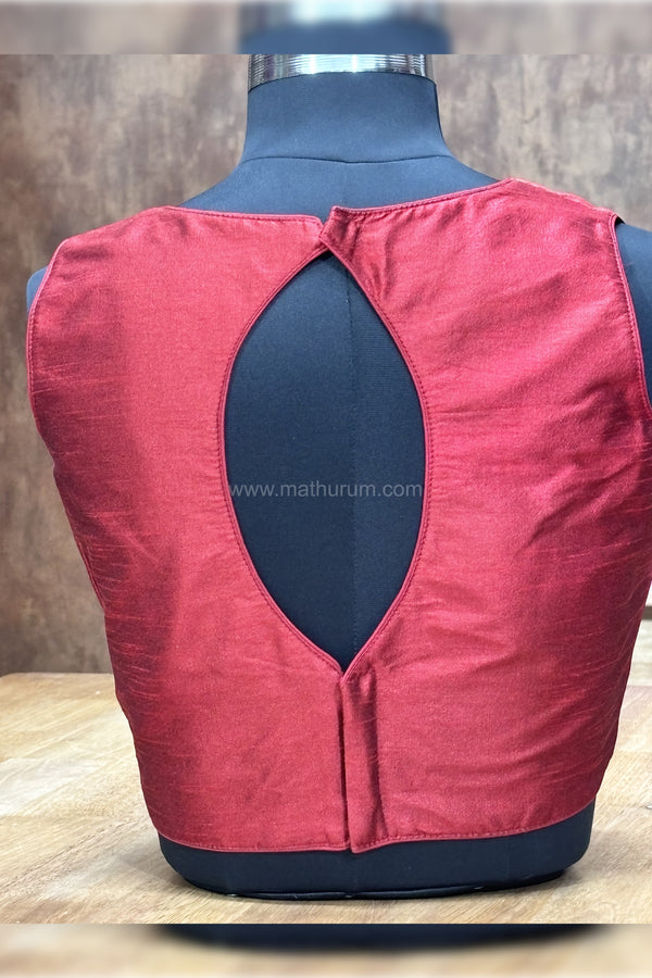 Vaigai- Maroon blouse 2.0 (Attachable Sleeves)