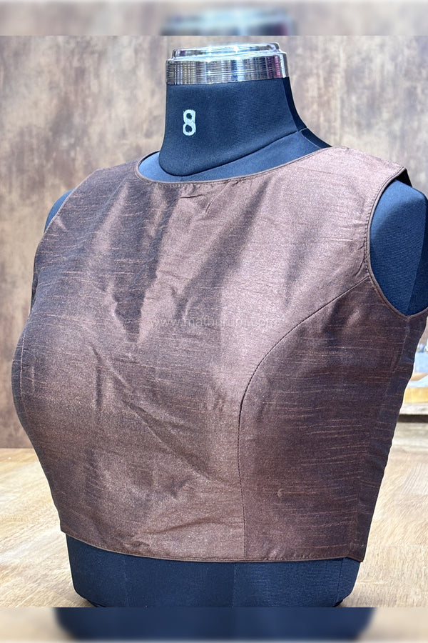 Vaigai- Brown blouse 2.0 (Attachable Sleeves)