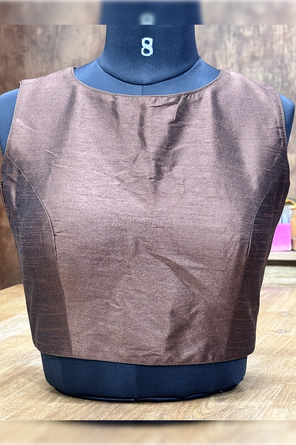 Vaigai- Brown blouse 2.0 (Attachable Sleeves)