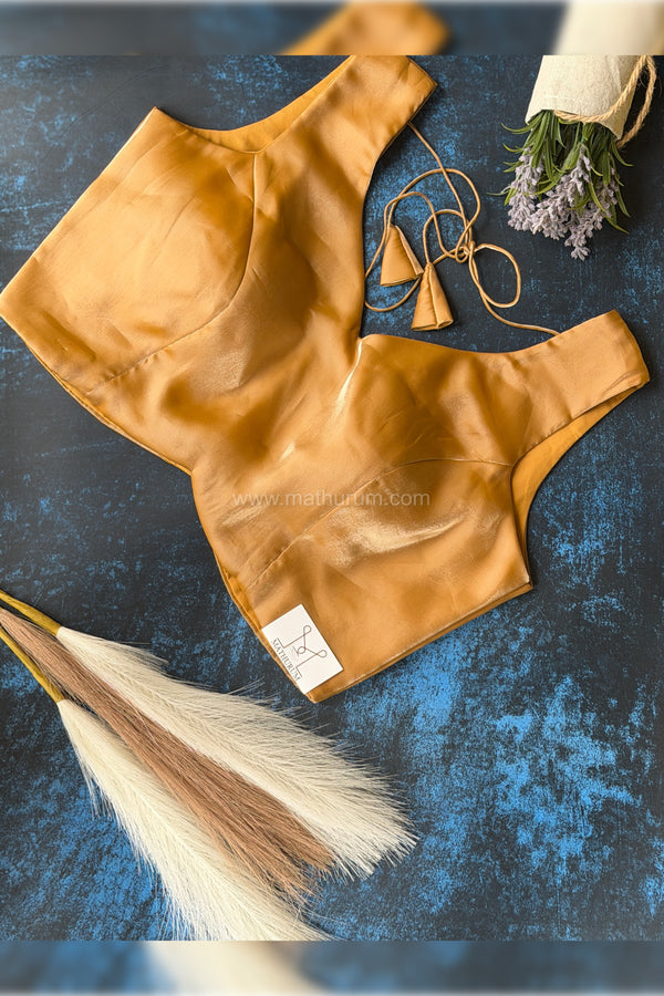 Jimmy Choo- Gold Blouse (Attachable Sleeves)