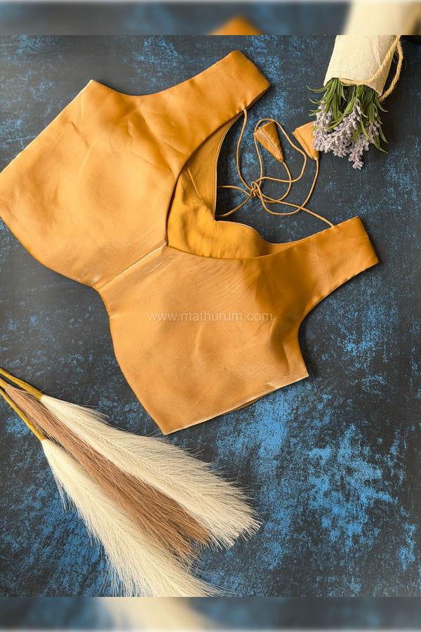 Jimmy Choo- Gold Blouse (Attachable Sleeves)