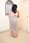 Carol- Pastel Grey Embroidery Saree