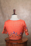 Orchids- Orange Embroidery Blouse (Elbow Sleeve)