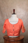 Orchids- Orange Embroidery Blouse (Elbow Sleeve)