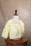Rosette-Butter Yellow Blouse (Elbow Sleeve)