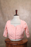 Rosette-Peach Blouse (Elbow Sleeve)