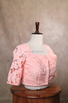 Rosette-Peach Blouse (Elbow Sleeve)