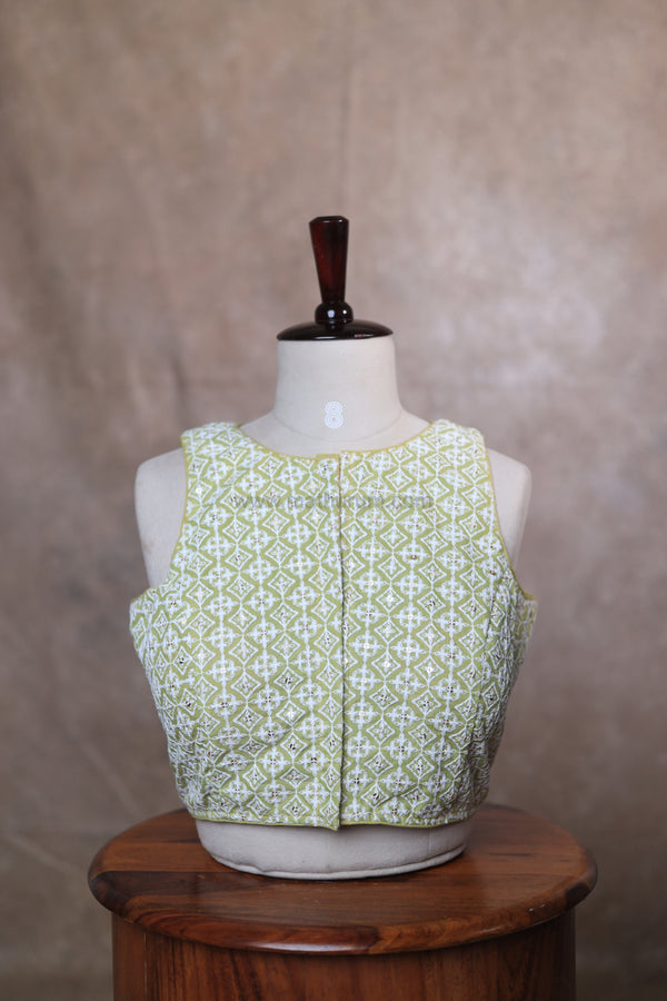 Petals- Green Blouse (Sleeveless)