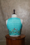 Orchids- Blue&Green Embroidery Blouse (Sleeveless)
