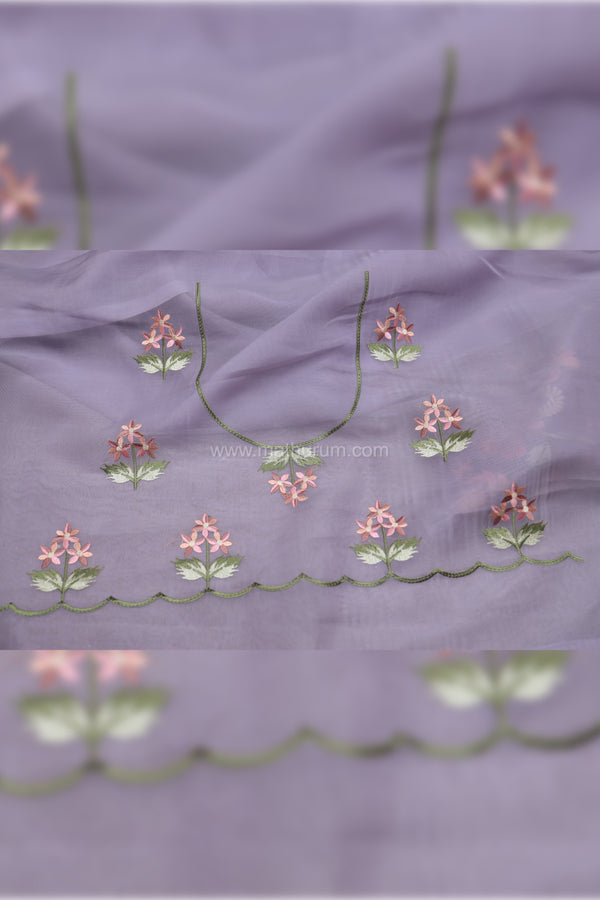 Pearl- Lilac Embroidery Saree