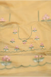 Pearl- Butter Yellow Embroidery Saree