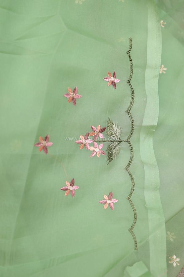 Pearl-Pastel GreenEmbroidery Saree