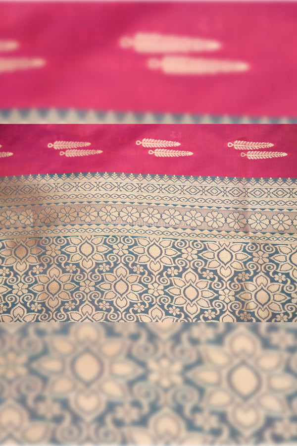 Vriksha-Majenta Semi Soft Silk Saree