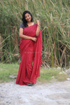 Nira Jute Silk Plain Sarees - Dark Pink