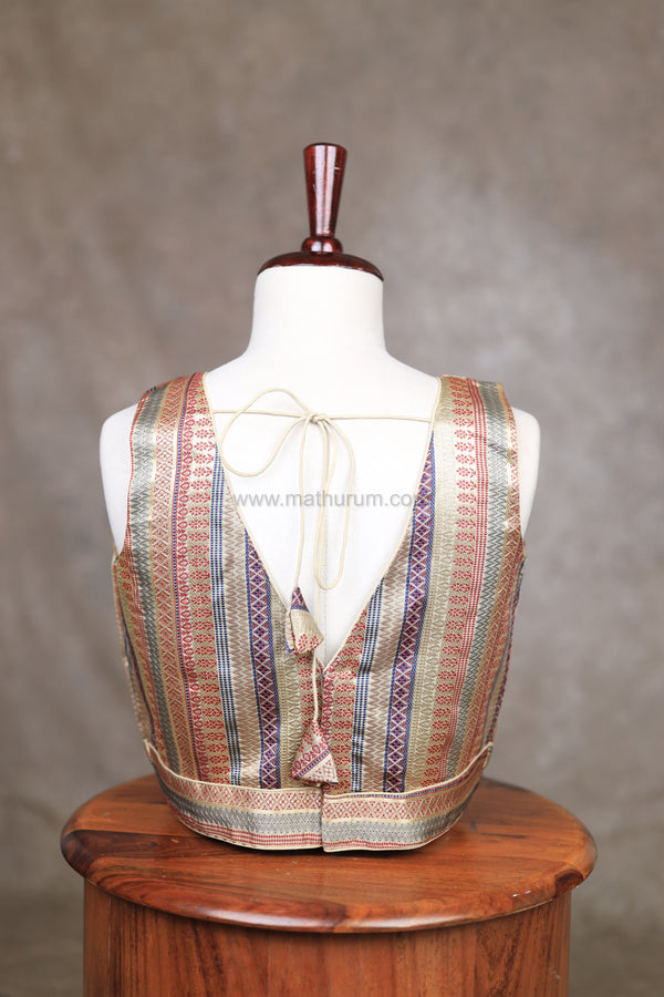 Tharigai- Gold Blouse (Attachable Sleeves)