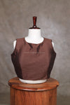 Vaigai- Brown blouse 2.0 (Attachable Sleeves)