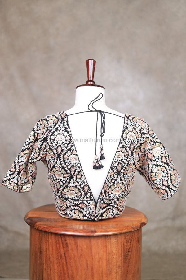 Masthani- Black Elbow Sleeve Blouse