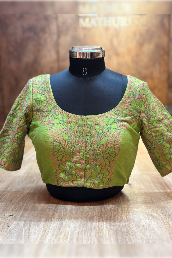 Mahika- Green Embroidery Blouse
