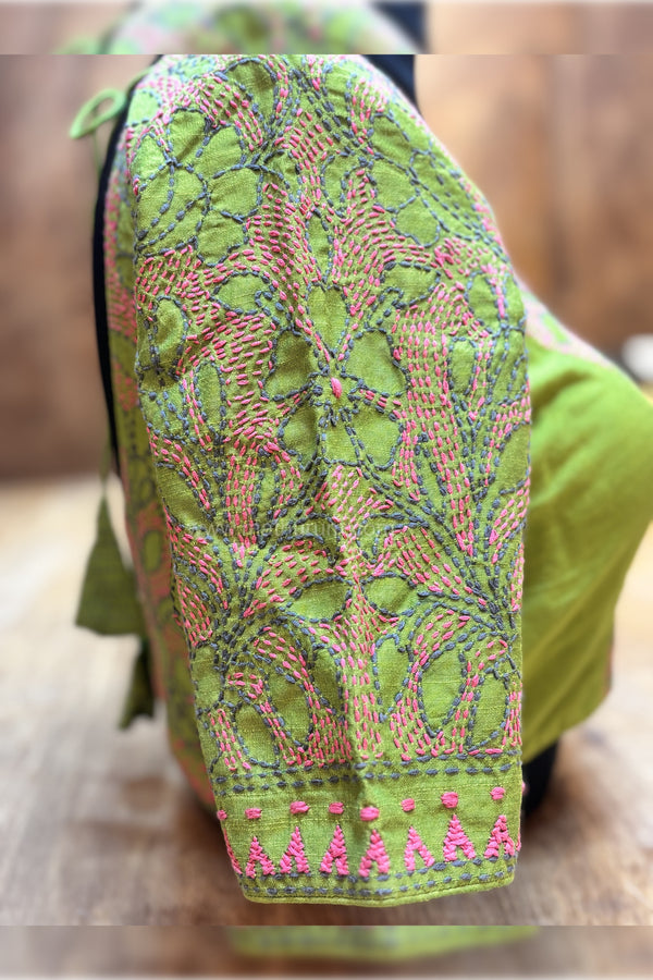 Mahika- Green Embroidery Blouse