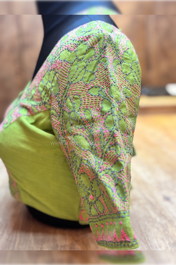 Mahika- Green Embroidery Blouse