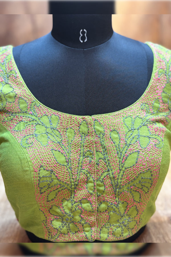 Mahika- Green Embroidery Blouse