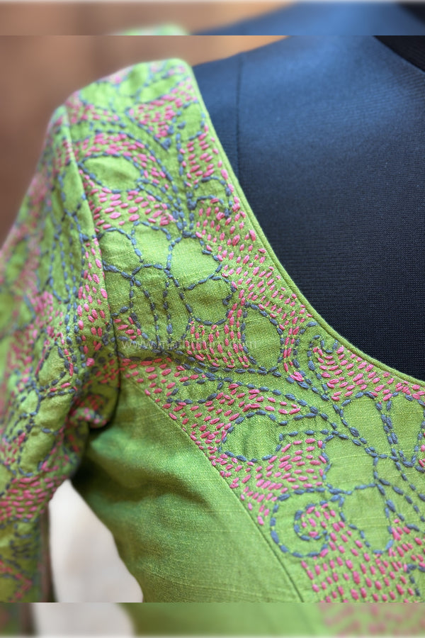Mahika- Green Embroidery Blouse