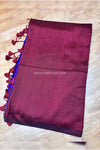 Kaarigai- Modal Cotton Maroon/Blue Saree