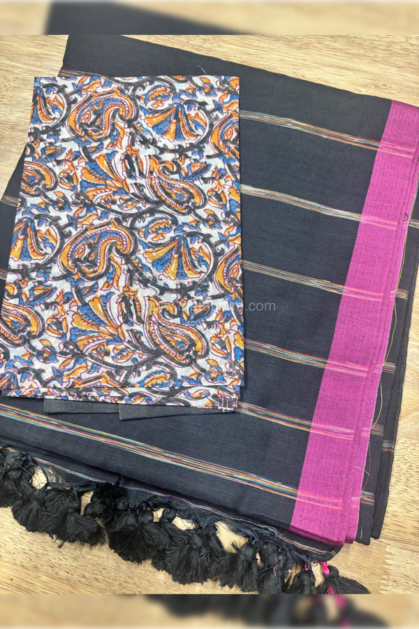 Ezhil- Black Saree