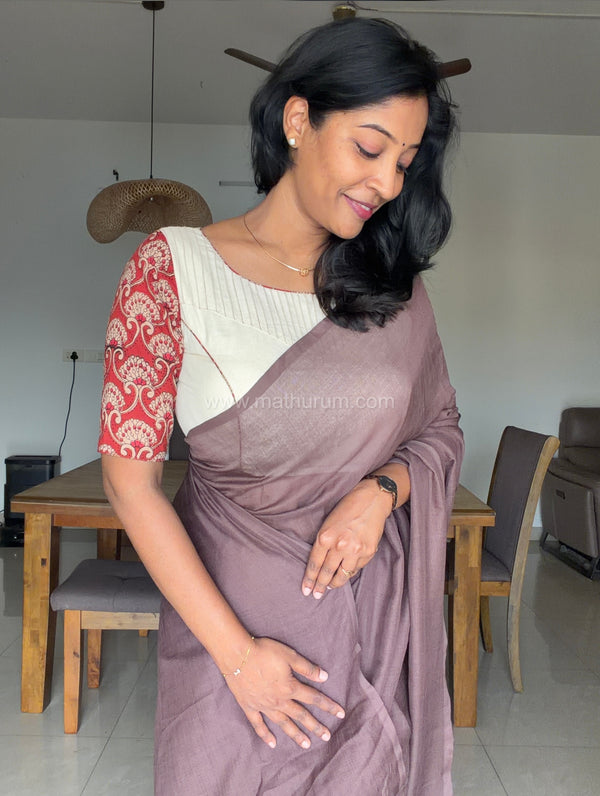 Poppy- Maroon/Off White Blouse