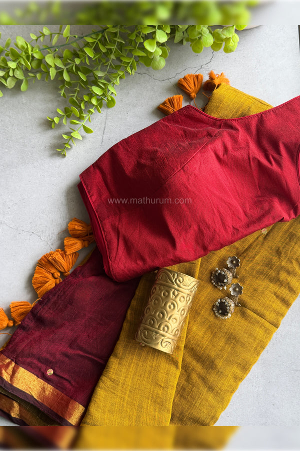 Thendral Combo- Mustard/Maroon