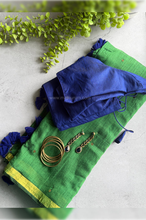 Thendral Combo-Leaf Green/Dark Blue