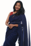 Thanvika- Modal Cotton Blue Saree